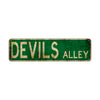 Devils Alley Vintage Retro Street Novelty Sign Rustic Metal Aluminum Decor Wall Man Shop Cave Bar Gift