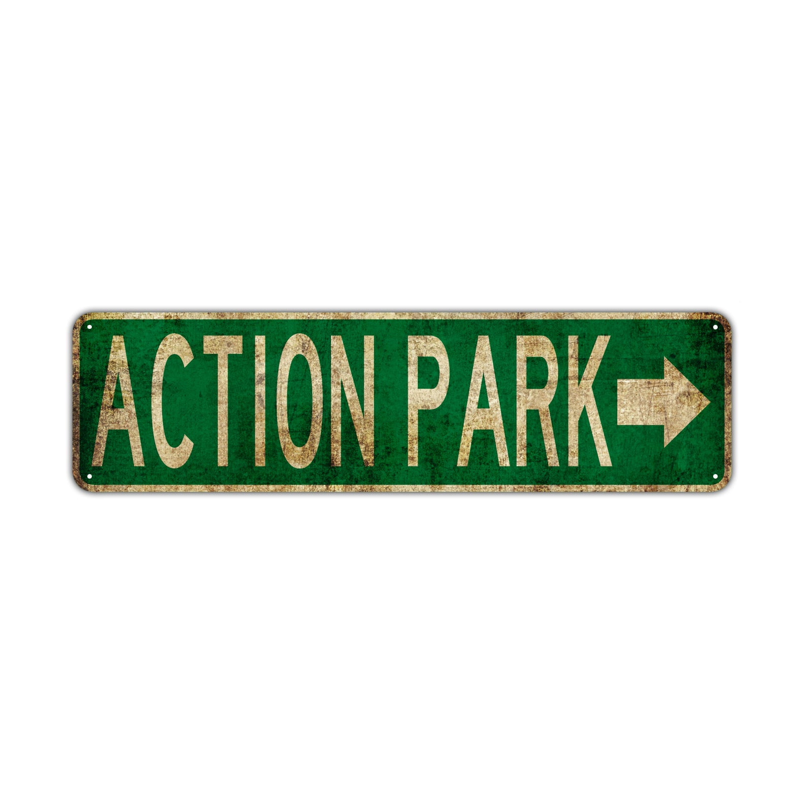 Action Park Vintage Retro Street Novelty Sign Rustic Metal Aluminum Decor Wall Man Shop Cave Bar Gift