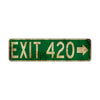 Exit 420 Vintage Retro Street Novelty Sign Rustic Metal Aluminum Decor Wall Man Shop Cave Bar Gift