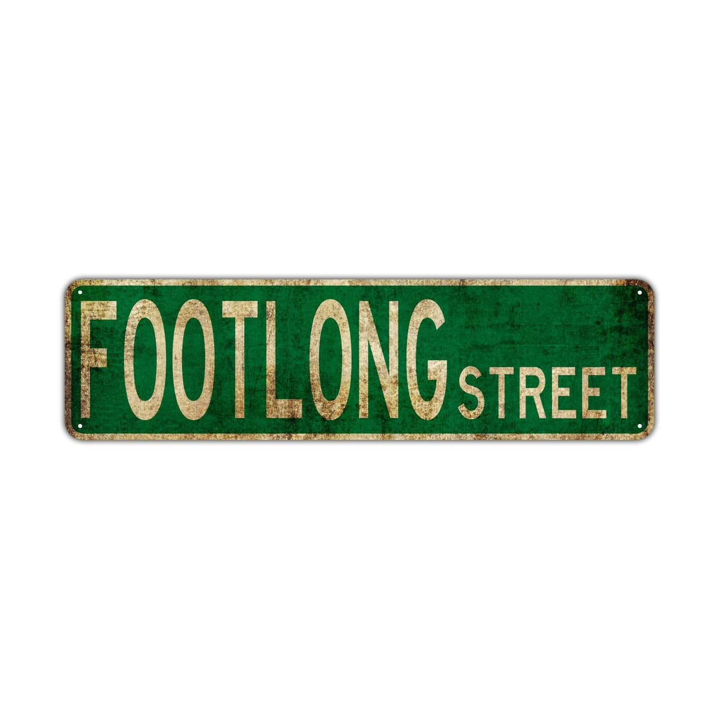 Footlong Street Vintage Retro Street Novelty Sign Rustic Metal Aluminum Decor Wall Man Shop Cave Bar Gift