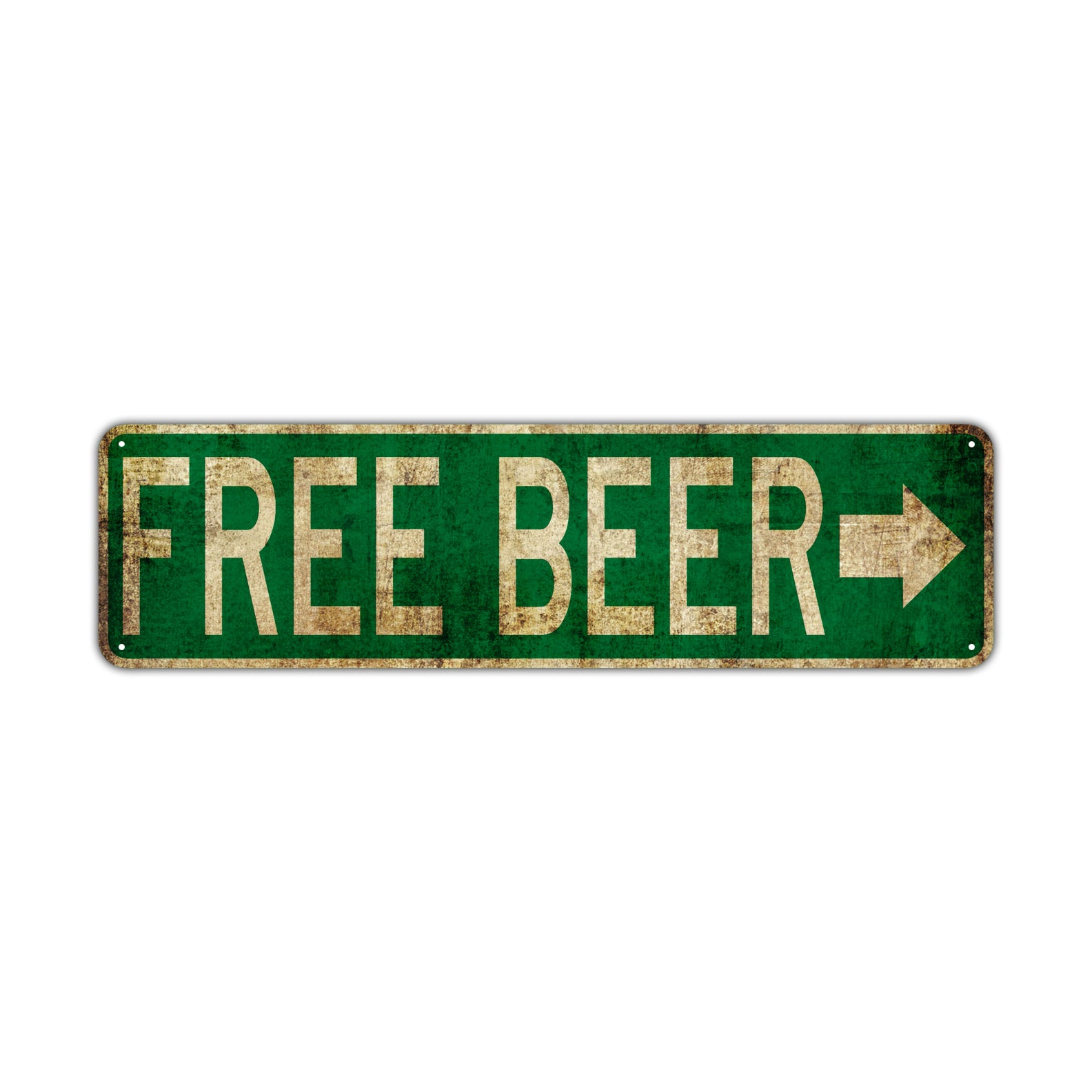 Free Beer | Old Looking Metal Street Signs – Sign Fever