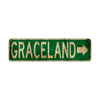 Graceland Vintage Retro Street Novelty Sign Rustic Metal Aluminum Decor Wall Man Shop Cave Bar Gift