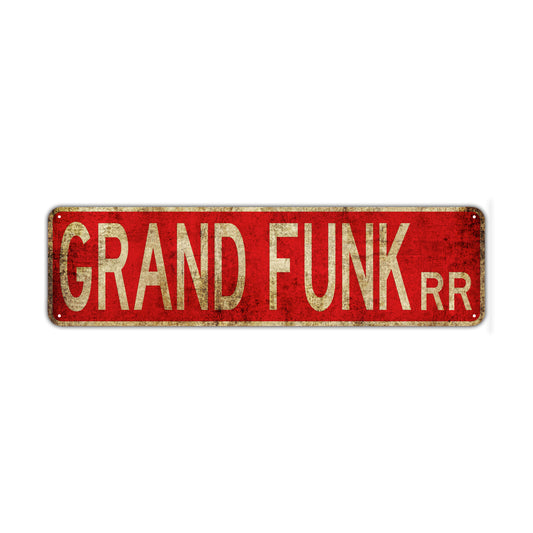 Grand Funk Rr Vintage Retro Street Novelty Sign Rustic Metal Aluminum Decor Wall Man Shop Cave Bar Gift