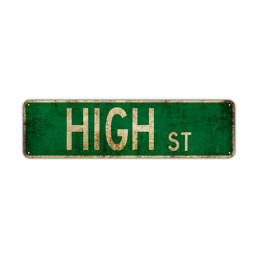 Hight St Vintage Retro Street Novelty Sign Rustic Metal Aluminum Decor Wall Man Shop Cave Bar Gift