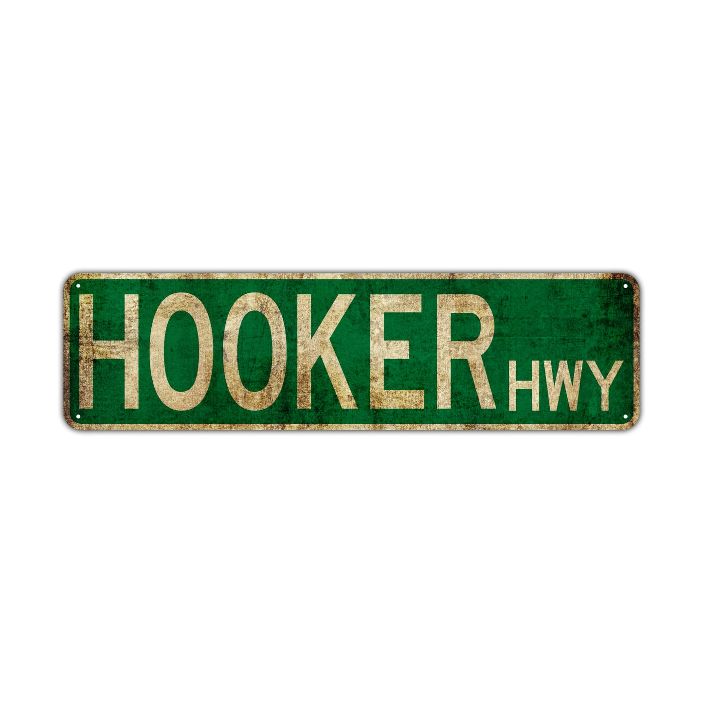 Hooker Hwy Vintage Retro Street Novelty Sign Rustic Metal Aluminum Decor Wall Man Shop Cave Bar Gift