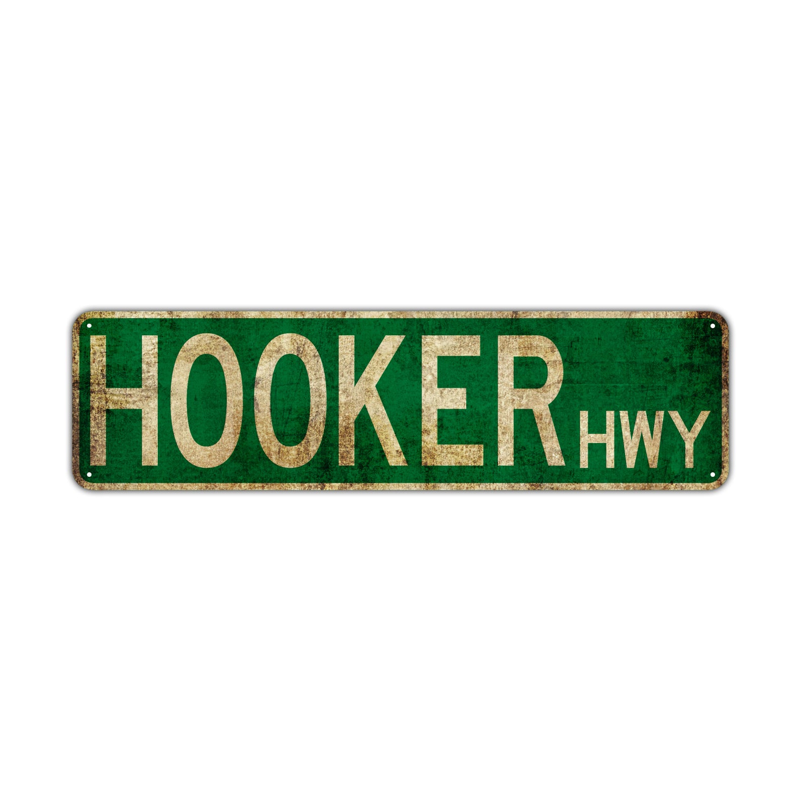 Hooker Hwy Vintage Retro Street Novelty Sign Rustic Metal Aluminum Decor Wall Man Shop Cave Bar Gift