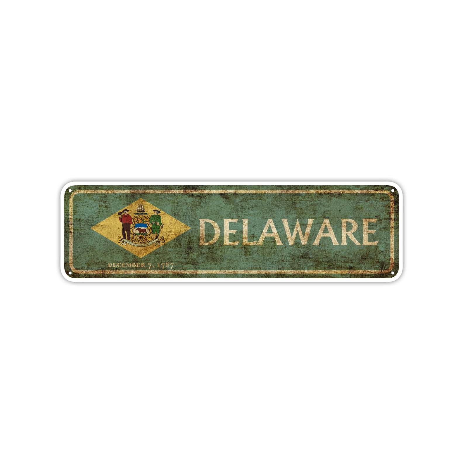 Delaware State Country United States Vintage Retro Street Novelty Sign Rustic Metal Aluminum Decor Wall Man Shop Cave Bar Gift