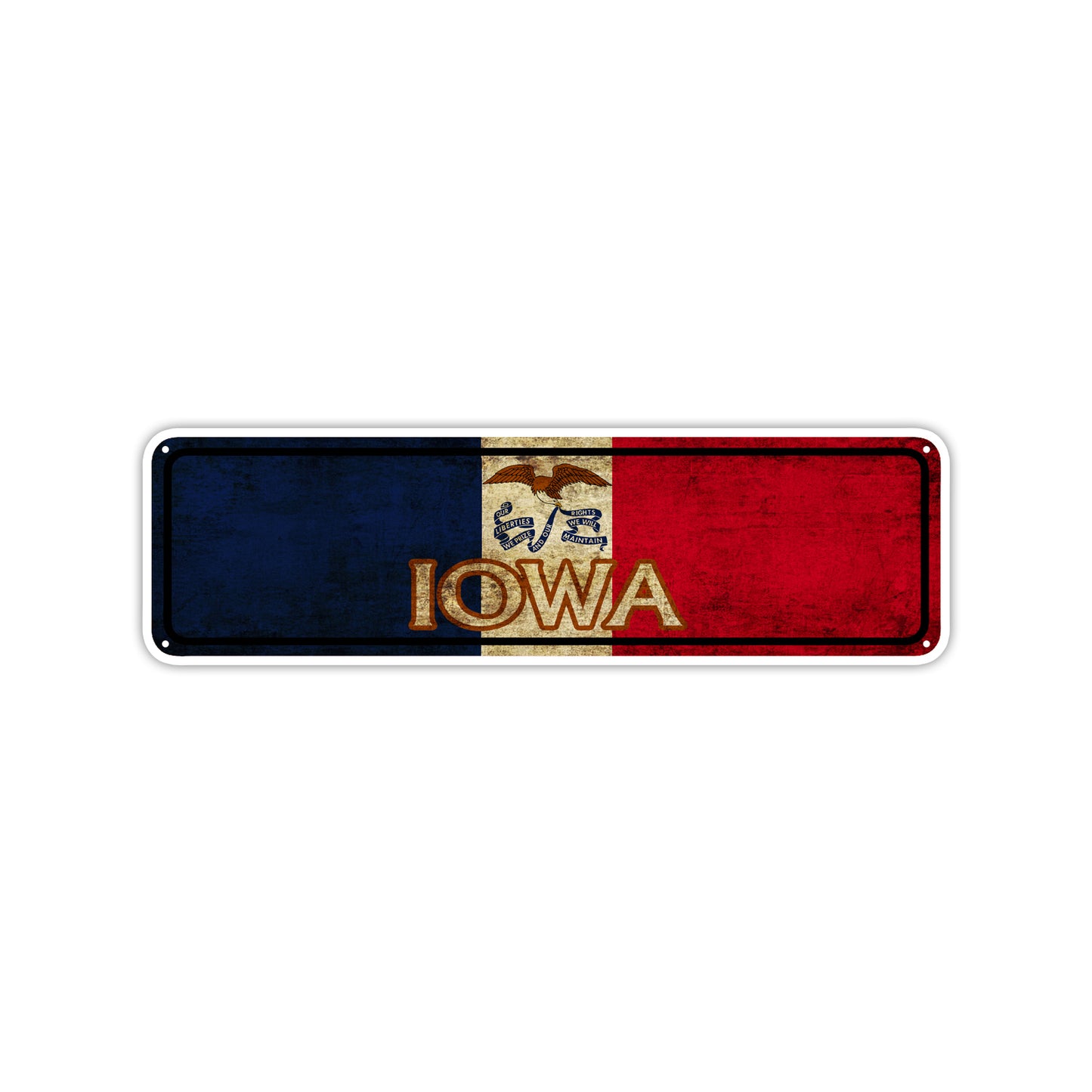 Iowa State Country United States Vintage Retro Street Novelty Sign Rustic Metal Aluminum Decor Wall Man Shop Cave Bar Gift