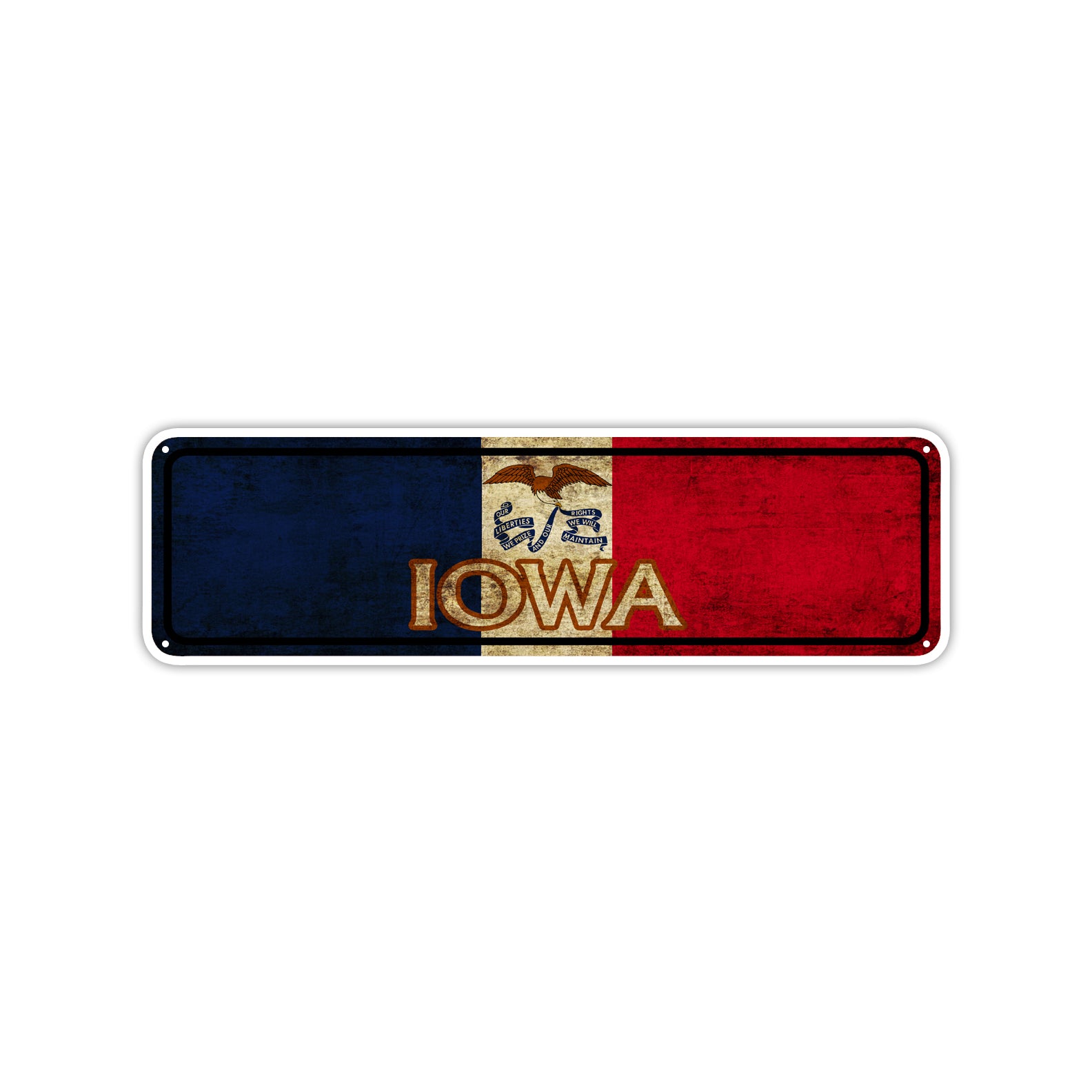 Iowa State Country United States Vintage Retro Street Novelty Sign Rustic Metal Aluminum Decor Wall Man Shop Cave Bar Gift