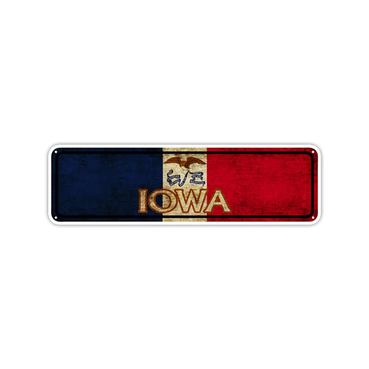 Iowa State Country United States Vintage Retro Street Novelty Sign Rustic Metal Aluminum Decor Wall Man Shop Cave Bar Gift