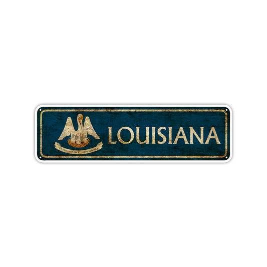 Louisiana State Country United States Vintage Retro Street Novelty Sign Rustic Metal Aluminum Decor Wall Man Shop Cave Bar Gift