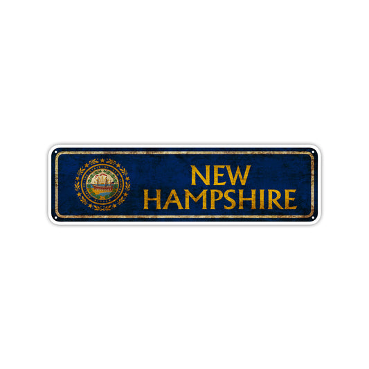 New Hampshire State Country United States Vintage Retro Street Novelty Sign Rustic Metal Aluminum Decor Wall Man Shop Cave Bar Gift