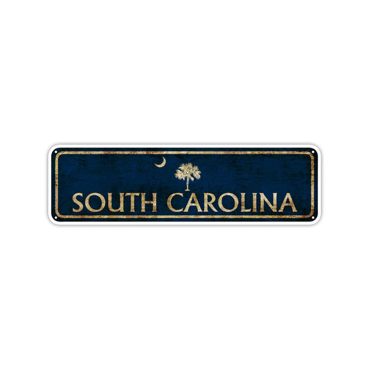 South Carolina State Country United States Vintage Retro Street Novelty Sign Rustic Metal Aluminum Decor Wall Man Shop Cave Bar Gift
