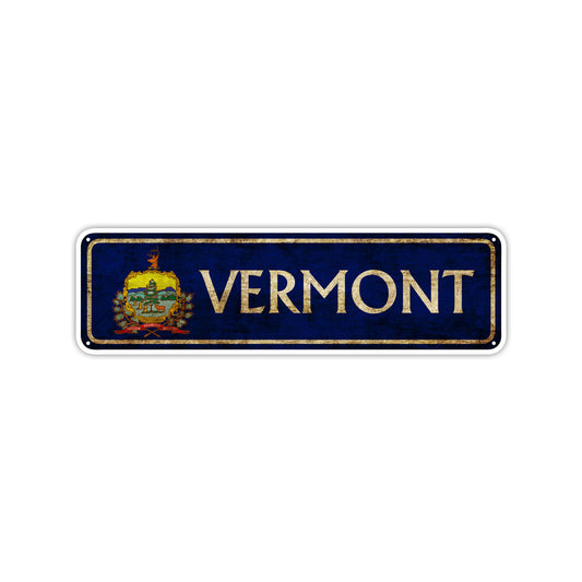 Vermont State Country United States Vintage Retro Street Novelty Sign Rustic Metal Aluminum Decor Wall Man Shop Cave Bar Gift