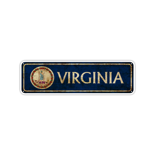 Virginia State Country United States Vintage Retro Street Novelty Sign Rustic Metal Aluminum Decor Wall Man Shop Cave Bar Gift