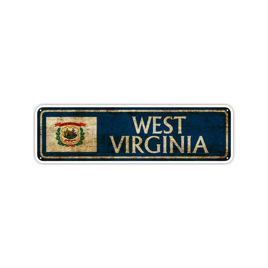 West Virginia State Country United States Vintage Retro Street Novelty Sign Rustic Metal Aluminum Decor Wall Man Shop Cave Bar Gift