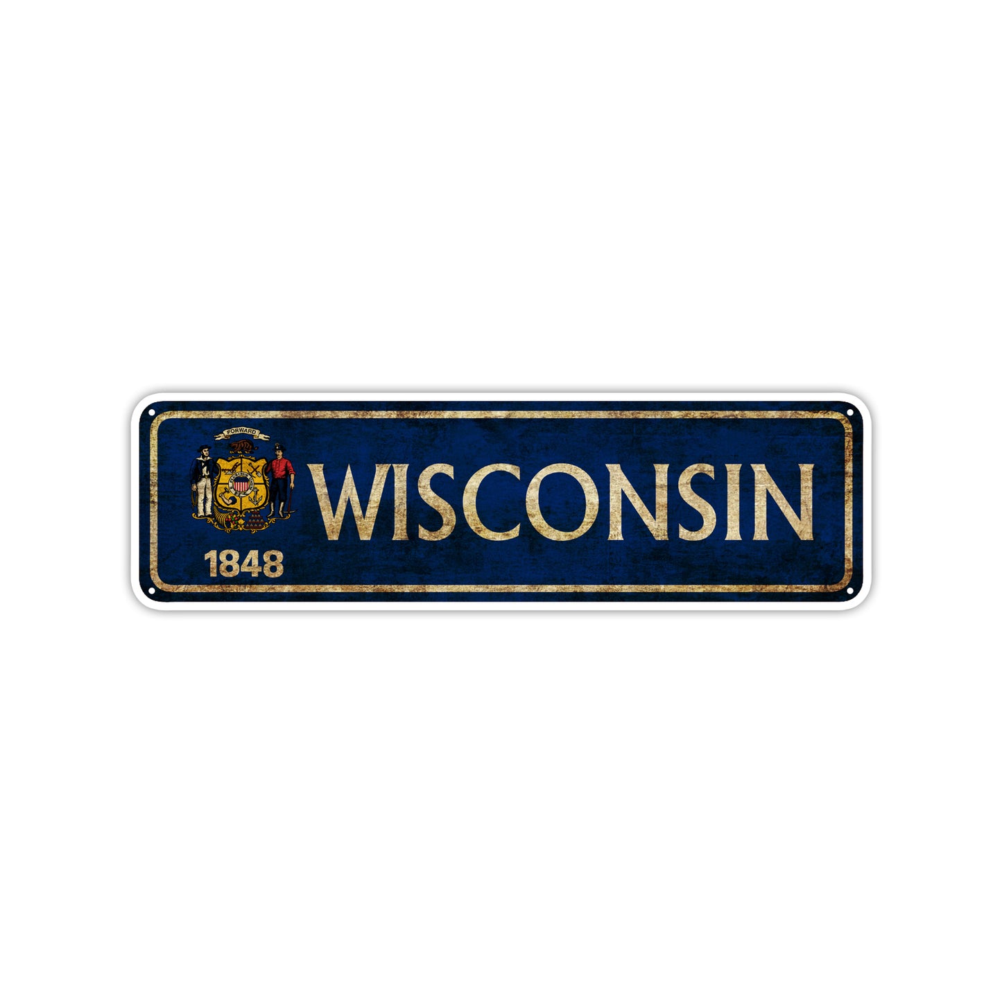 Wisconsin 1948 State Country United States Vintage Retro Street Novelty Sign Rustic Metal Aluminum Decor Wall Man Shop Cave Bar Gift