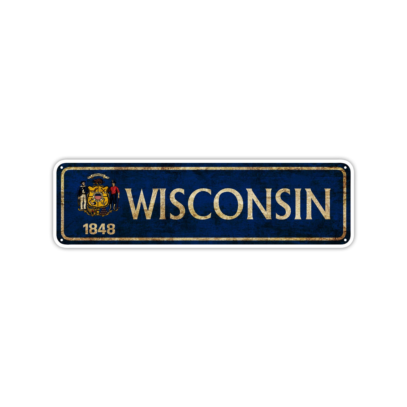 Wisconsin 1948 State Country United States Vintage Retro Street Novelty Sign Rustic Metal Aluminum Decor Wall Man Shop Cave Bar Gift