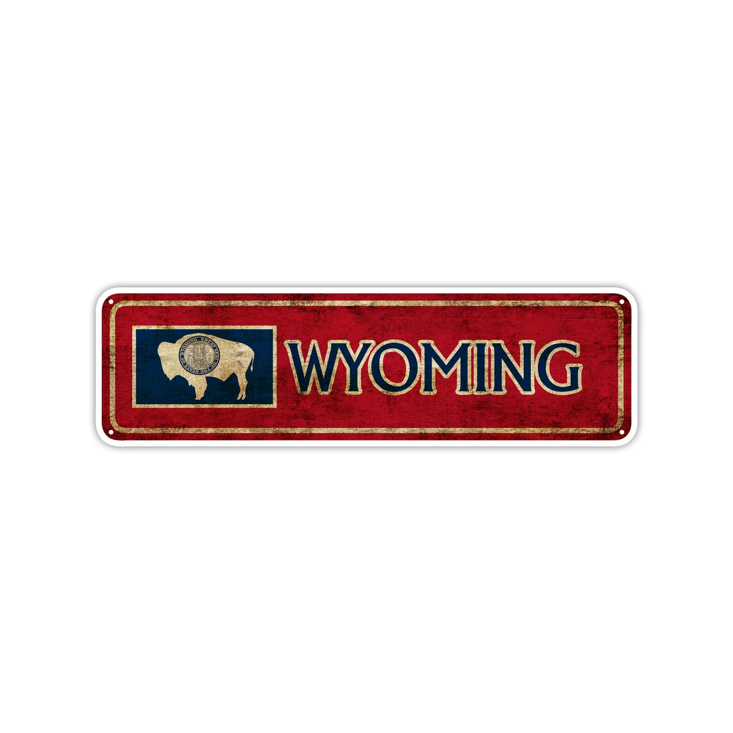 Wyoming State Country United States Vintage Retro Street Novelty Sign Rustic Metal Aluminum Decor Wall Man Shop Cave Bar Gift
