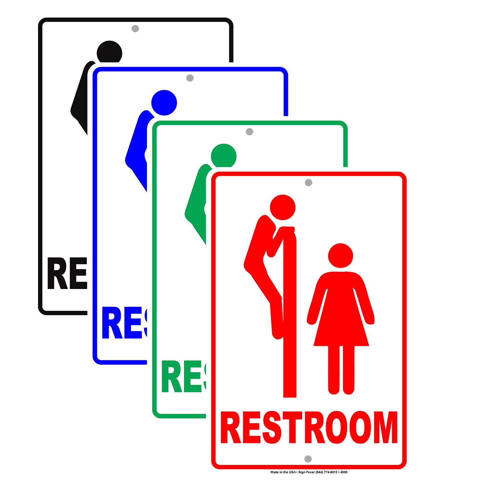 Restroom Unisex Man Peeking Humor Jokes Funny Notice Aluminum