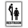Restroom Unisex Man Peeking Humor Jokes Funny Notice Aluminum