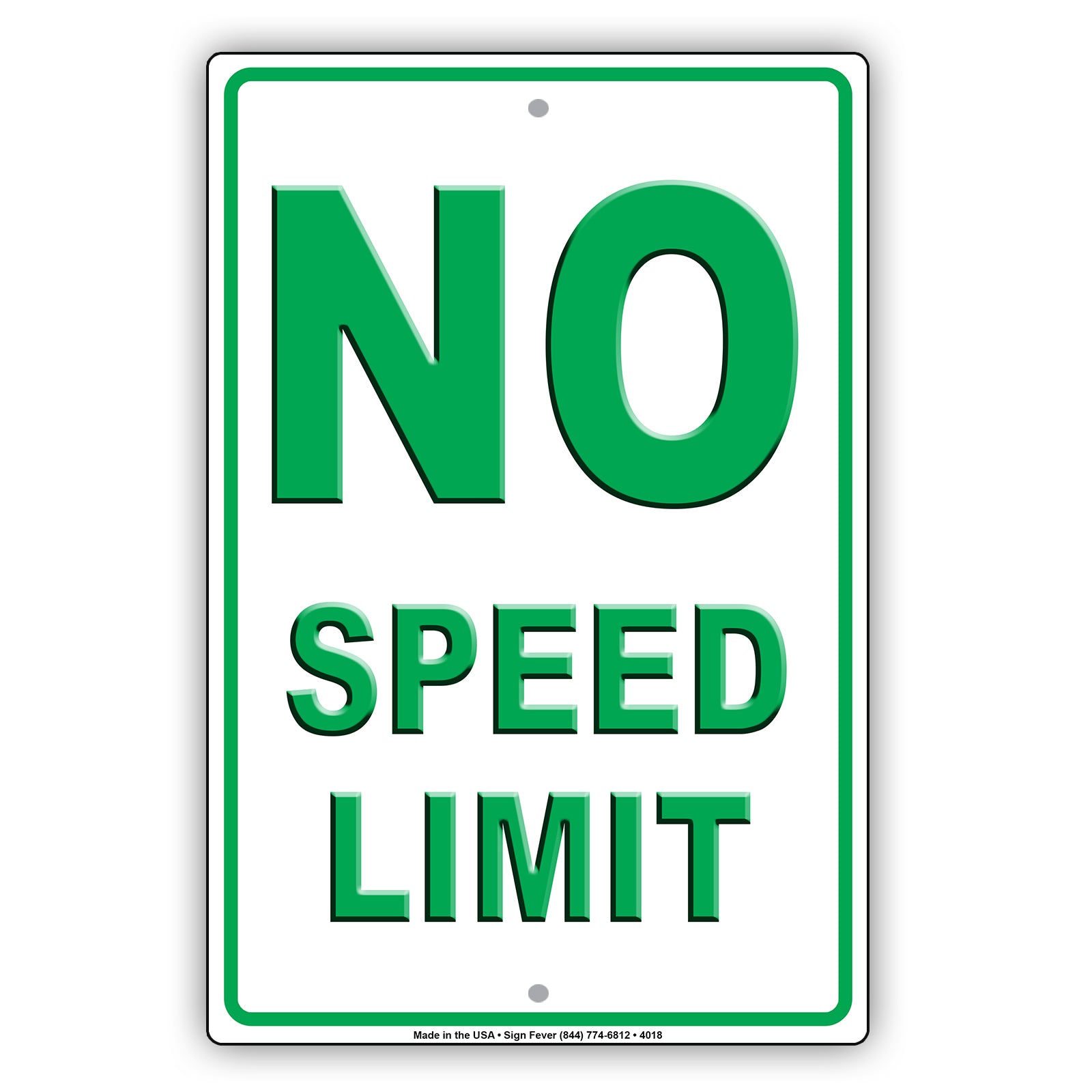 No Speed Limit Awesome Ridiculous Humor Gag Jokes Have Funny Caution Notice Aluminum