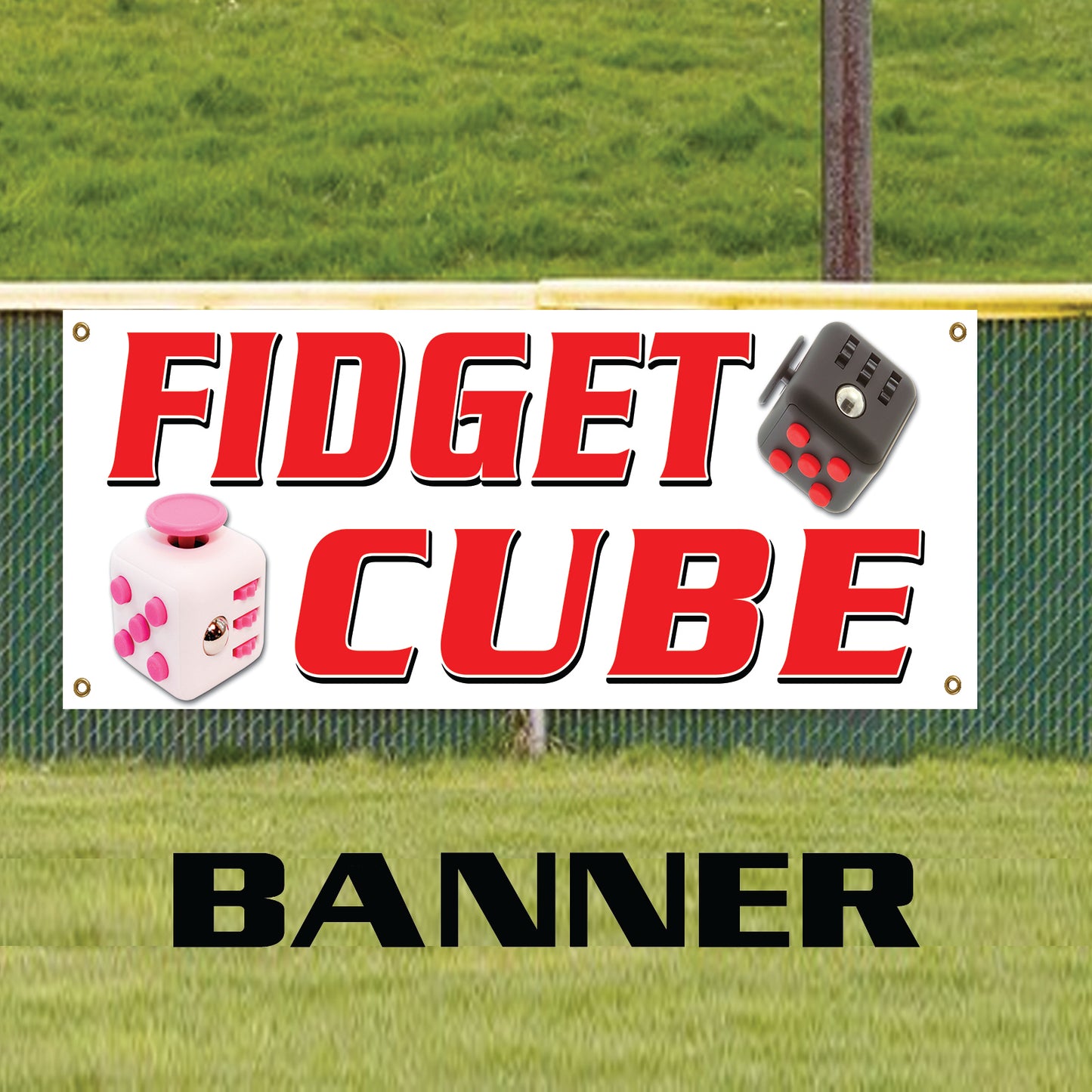 Fidget Cube Sold Here - Celebration Products Vinyl Banner Sign