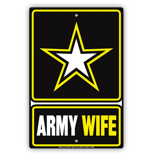 Star-Graphic-Army-Wife-Proud-Servicemen-Military-Spouse-Special-Alert-Caution-Notice-Aluminum