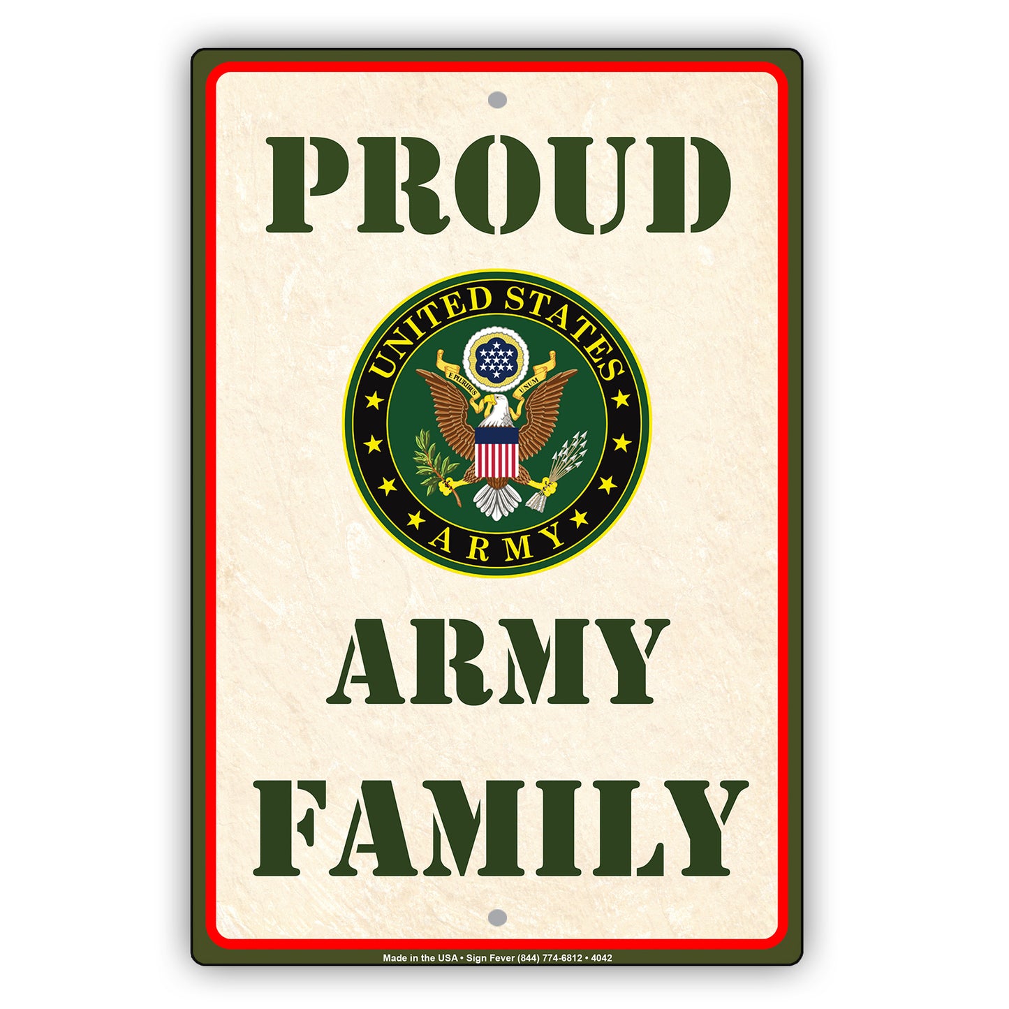 Proud United States Army Family With Graphic Servicemen Military Special Caution Aluminum