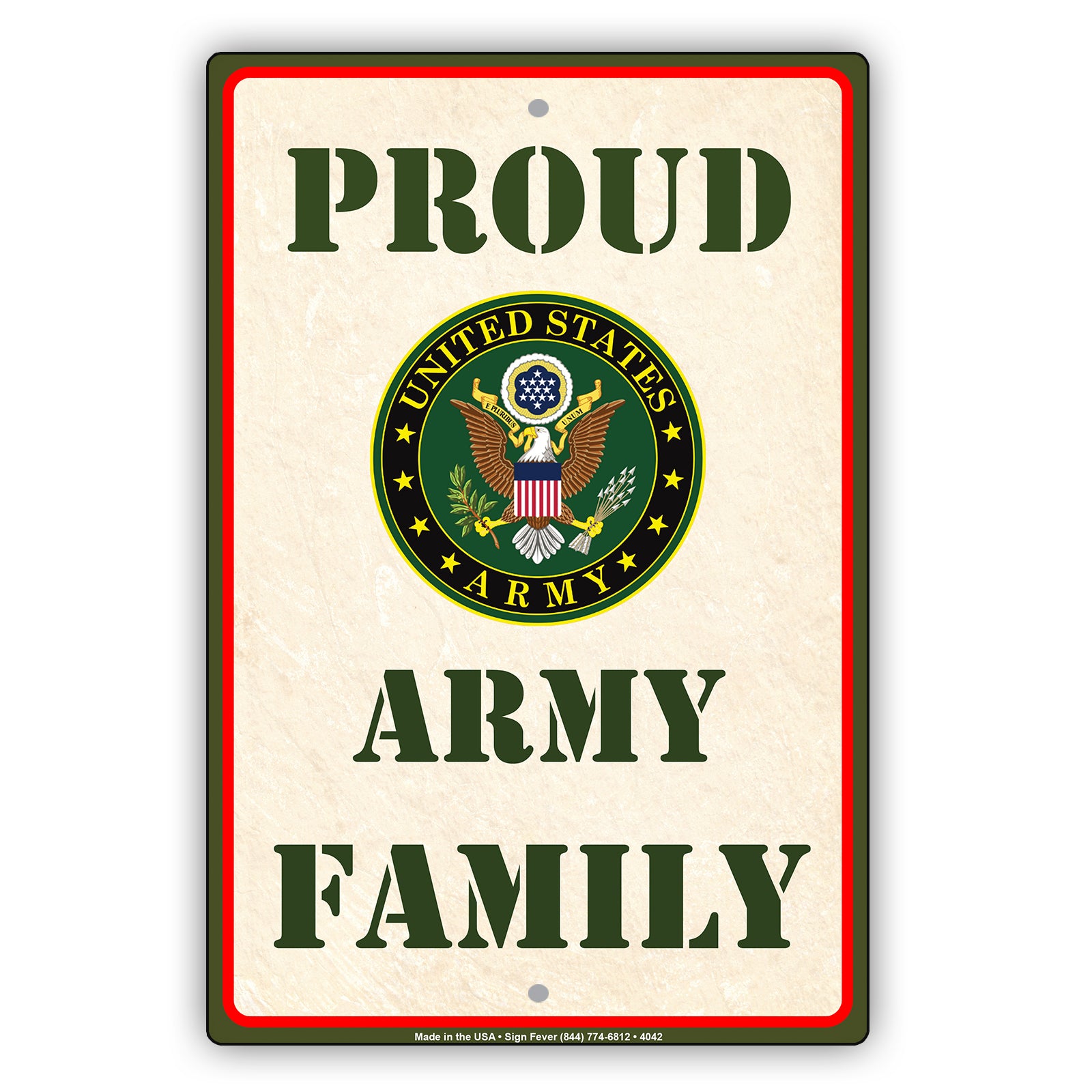 Proud United States Army Family With Graphic Servicemen Military Special Caution Aluminum