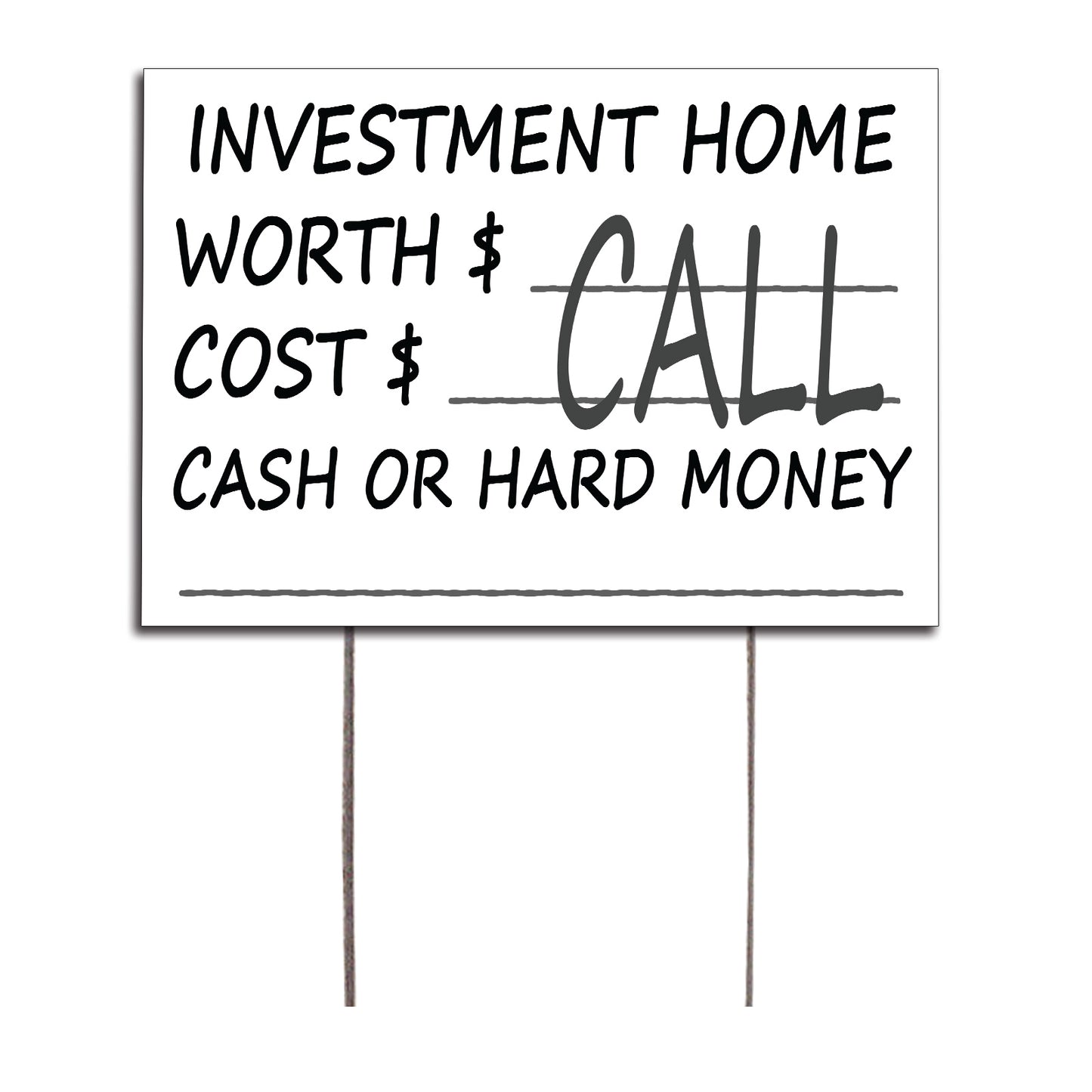 Investment Home Signs Your Phone Number Real Estate Marketing Yard Sign