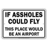 If A**holes Could Fly This Place Would Be An Airport Ridiculous Humor Funny Warning Notice Aluminum Sign