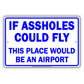If A**holes Could Fly This Place Would Be An Airport Ridiculous Humor Funny Warning Notice Aluminum Sign
