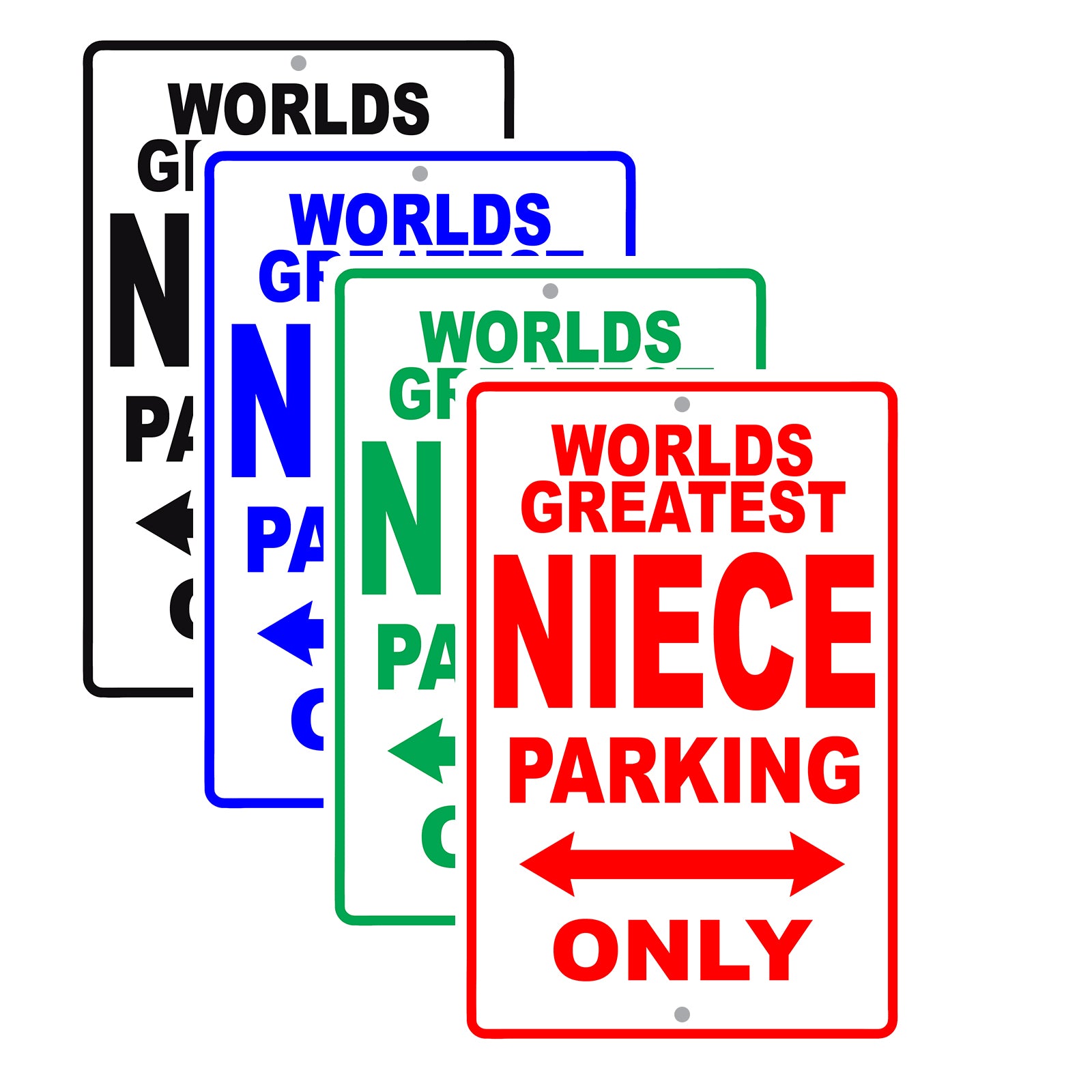 World Greatest Niece Parking Only With Humor Jokes Funny Gags Novelty Caution Warning Aluminum