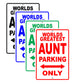 World Greatest Aunt Parking Only With Humor Jokes Funny Gags Novelty Caution Warning Aluminum