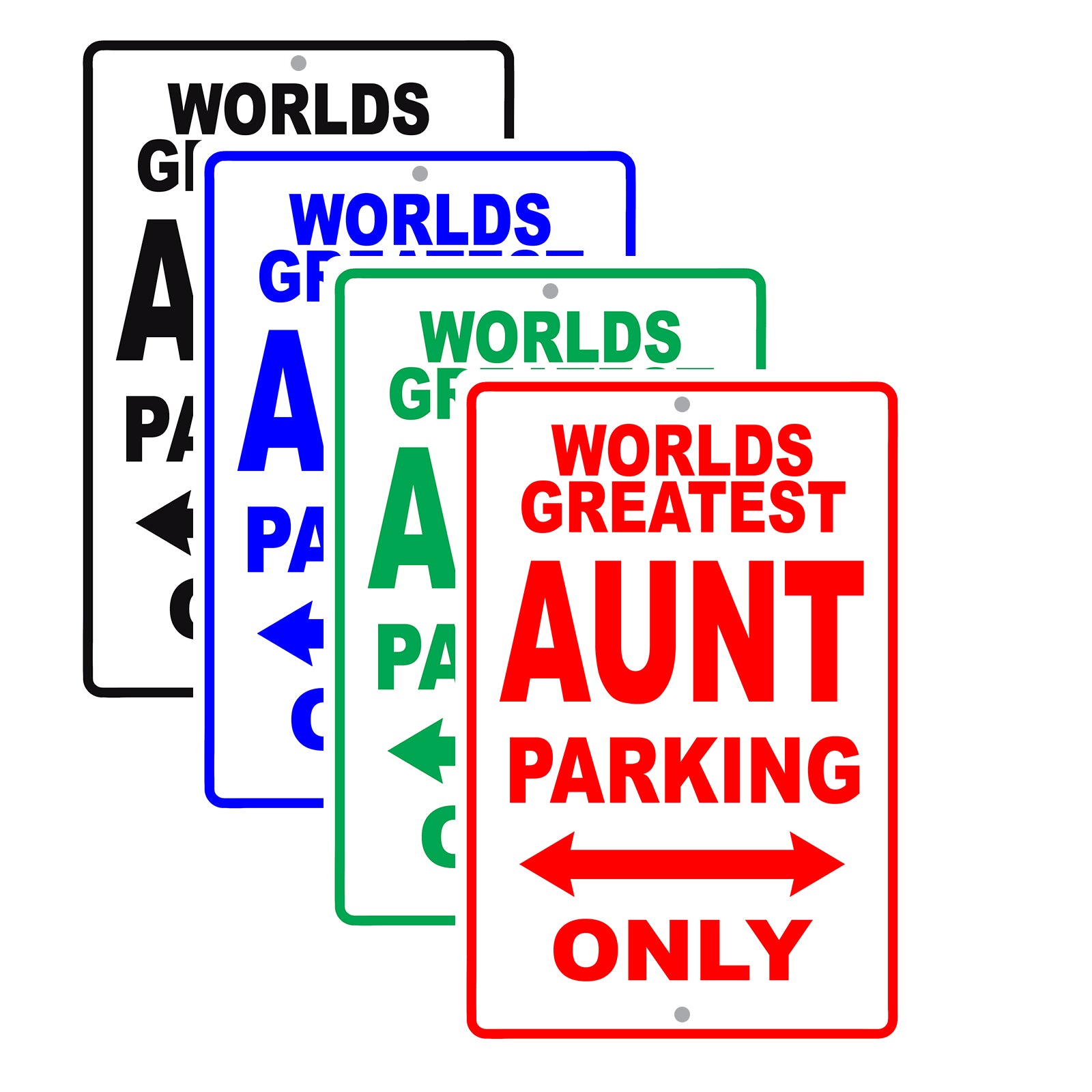 World Greatest Aunt Parking Only With Humor Jokes Funny Gags Novelty Caution Warning Aluminum