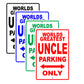 World Greatest Auncle Parking Only With Humor Jokes Funny Gags Novelty Caution Warning Aluminum