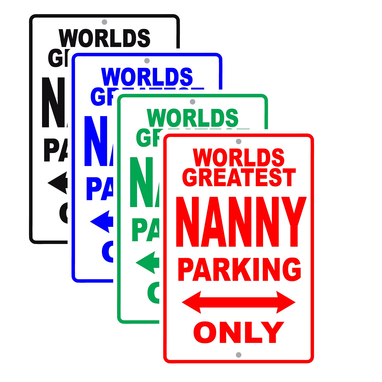 World Greatest Nanny Parking Only With Humor Jokes Funny Gags Novelty Caution Warning Aluminum
