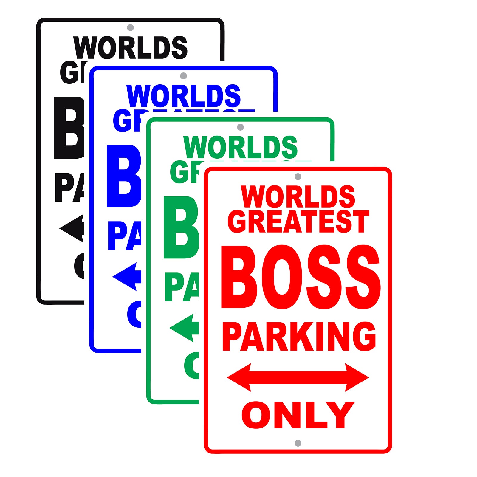 World Greatest Boos Parking Only With Humor Jokes Funny Gags Novelty Caution Warning Aluminum