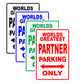 World Greatest Partner Parking Only With Humor Jokes Funny Gags Novelty Caution Warning Aluminum