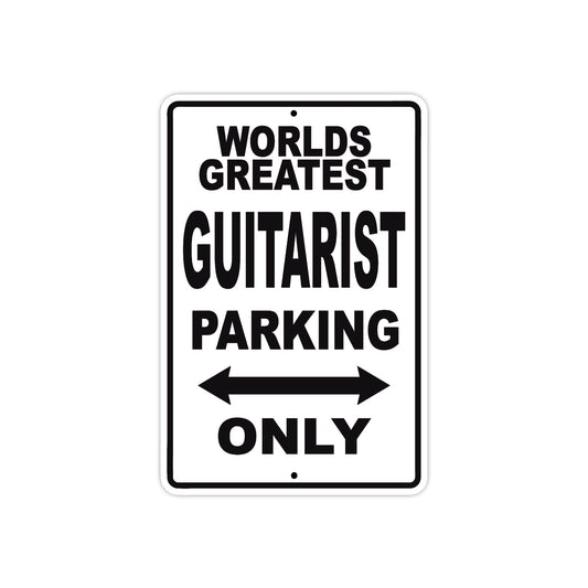 World Greatest Guitarist Parking Only With Humor Jokes Funny Gags Novelty Caution Warning Aluminum
