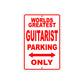World Greatest Guitarist Parking Only With Humor Jokes Funny Gags Novelty Caution Warning Aluminum
