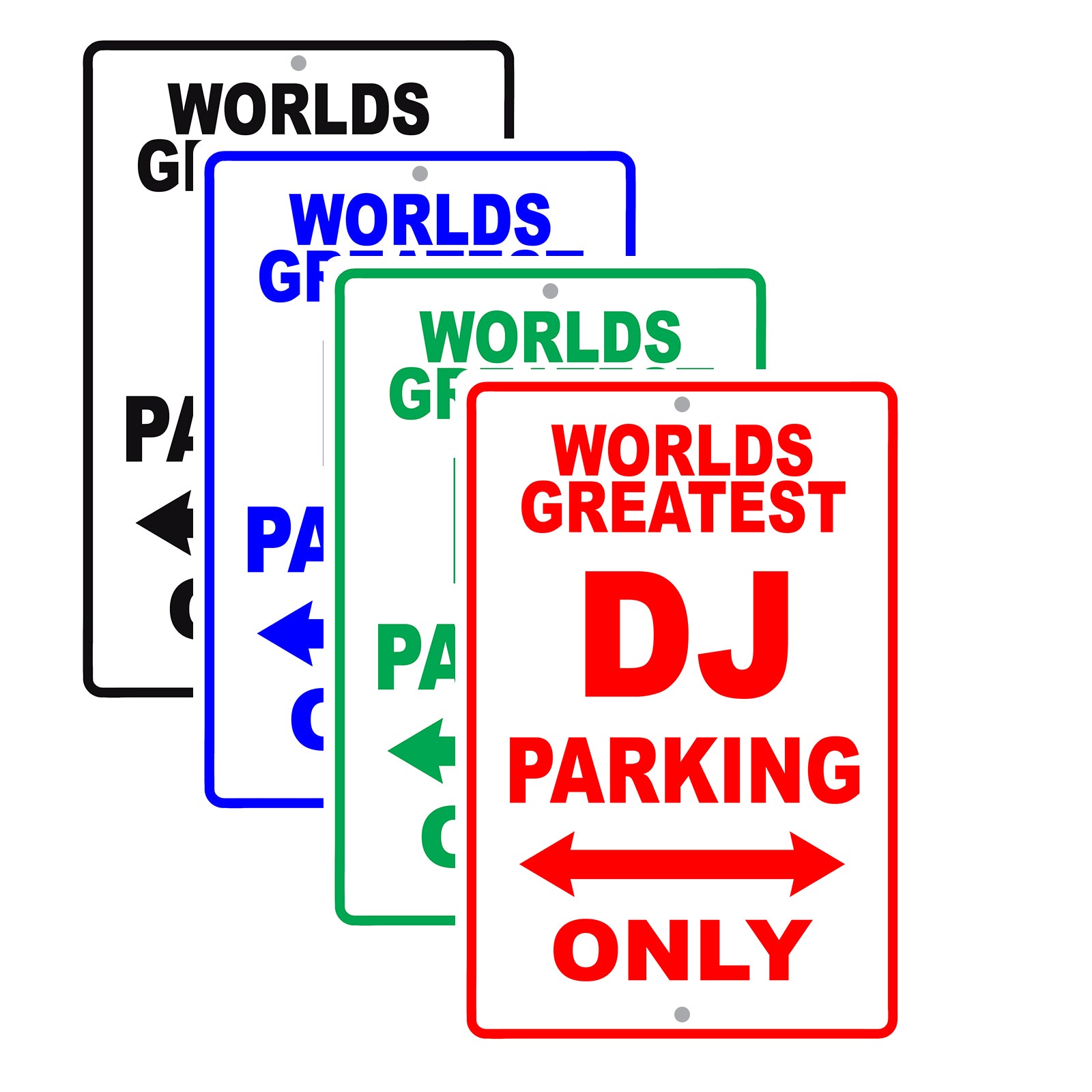 World Greatest DJ Parking Only With Humor Jokes Funny Gags Novelty Caution Warning Aluminum