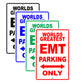 World Greatest EMT Parking Only With Humor Jokes Funny Gags Novelty Caution Warning Aluminum