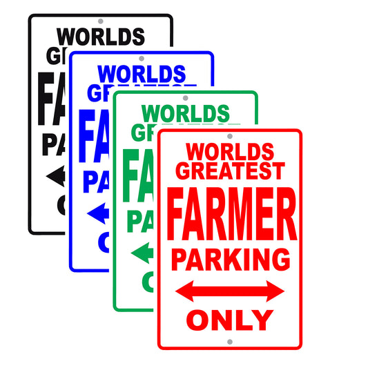 World Greatest Farmer Parking Only With Humor Jokes Funny Gags Novelty Caution Warning Aluminum