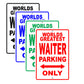 World Greatest Waiter Parking Only With Humor Jokes Funny Gags Novelty Caution Warning Aluminum