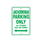 Anchorwoman Parking Only All Others Will Be Towed With Novelty Caution Alert Warning Aluminum Sings