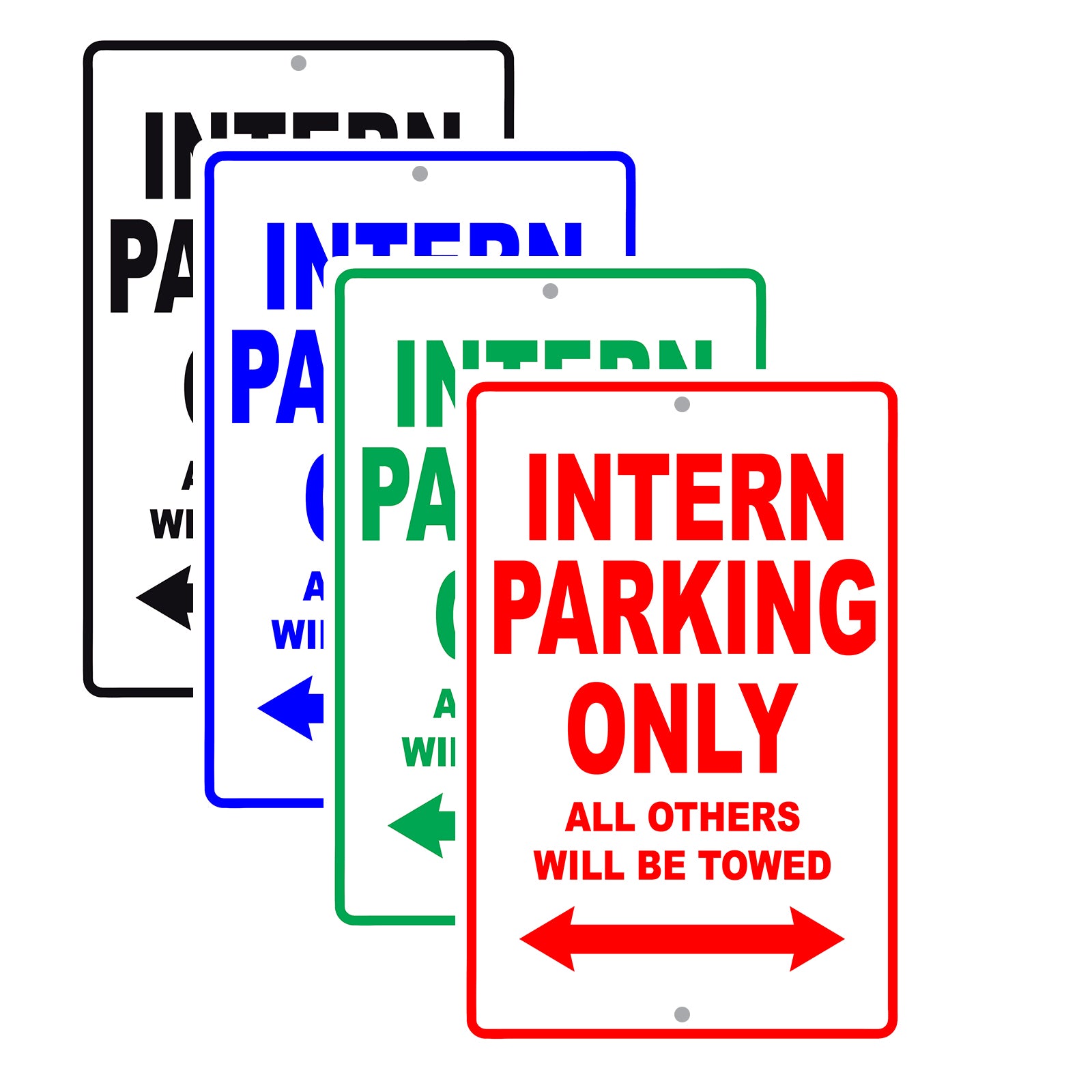 Intern Parking Only All Others Will Be Towed With Novelty Caution Alert Warning Aluminum Sings