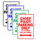 Chief Pilot Parking Only All Others Will Be Towed With Novelty Caution Alert Warning Aluminum Sings
