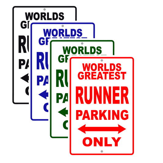 World Greatest Runner Parking Only Customer Service Alert Caution Warning Notice Aluminum Sign